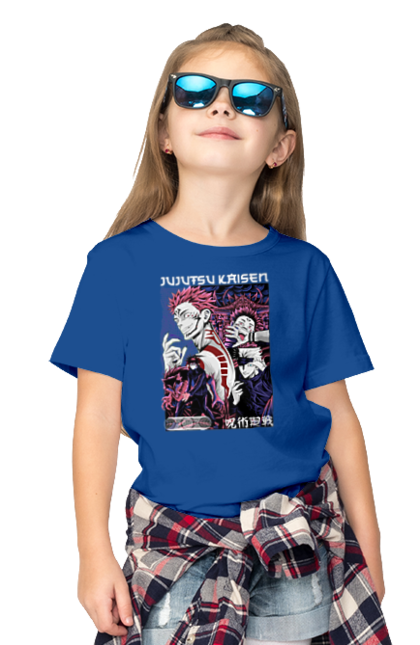 Children's t-shirt with prints Jujutsu Kaisen Sukuna. Anime, dark fantasy, jujutsu kaisen, magic battle, manga, mystic, sukuna. 2070702