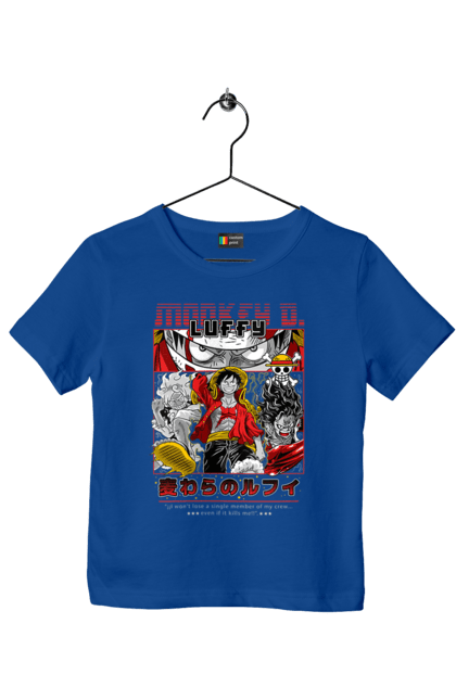 Children's t-shirt with prints One Piece Luffy. Anime, luffy, manga, monkey de luffy, one piece, pirates. 2070702