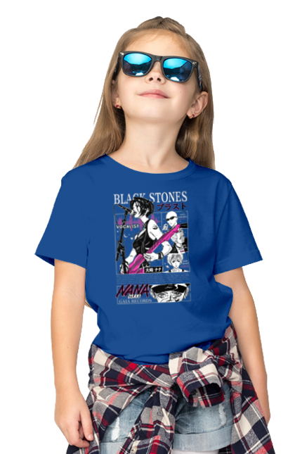 Children's t-shirt with prints Nana Nana Osaki. Anime, black stones, blast, manga, music, musical group, nana, nana osaki, singer. 2070702