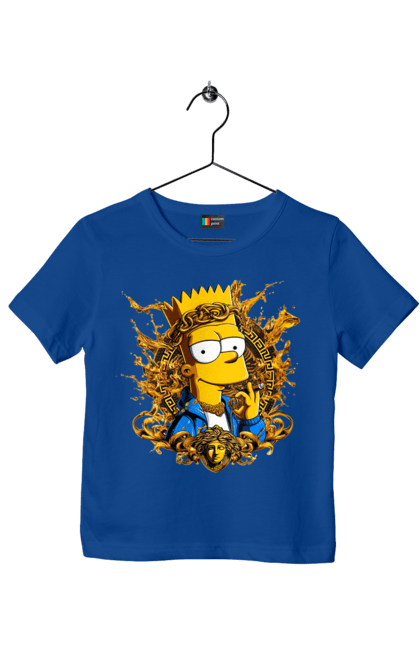 Children's t-shirt with prints Bart Simpson Versace. Bart, cartoon, serial, simpson, versace. 2070702