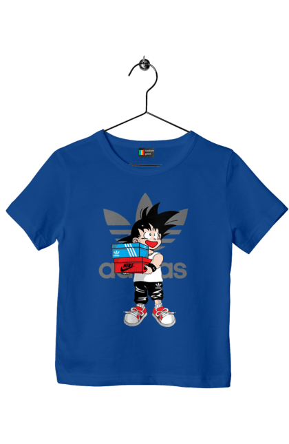 Футболка детская с принтом Adidas Сон Гоку. Adidas, anime, dragon ball, son goku, адидас, аниме, гоку, жемчуг дракона, манга, сон гоку. 2070702