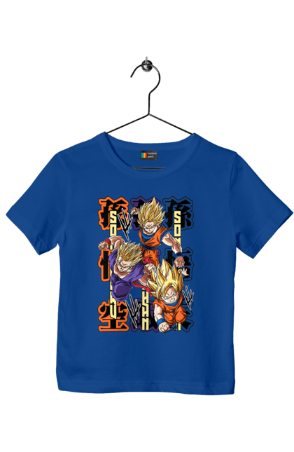 Children's t-shirt with prints Dragon Ball. Anime, dragon ball, goku, manga, tv series, vegeta. 2070702