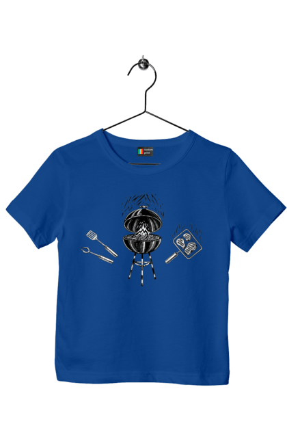 Футболка дитяча з принтом "Барбекю Смажити М'ясо". Барбекю, м`ясо, смажити. 2070702