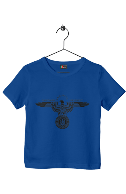 Футболка дитяча з принтом "Орел і Герб". Герб, герб україни, орел, патріотичне, україна, українська символіка, українське. 2070702
