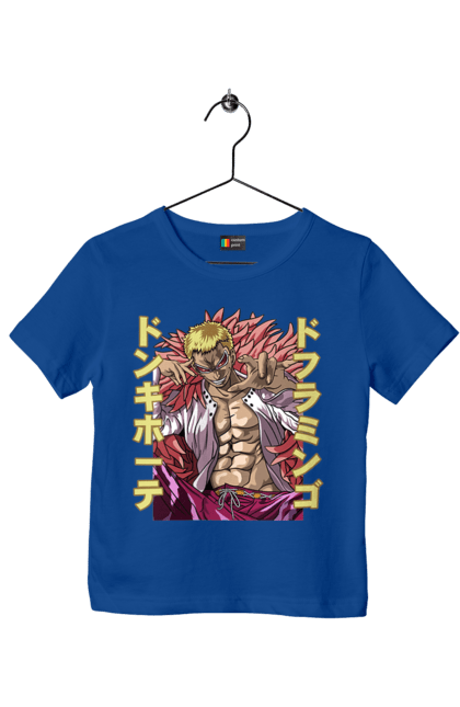 Children's t-shirt with prints One Piece Donquixote Doflamingo. Anime, donquixote doflamingo, heavenly yaksha, manga, one piece, straw hat pirates. 2070702