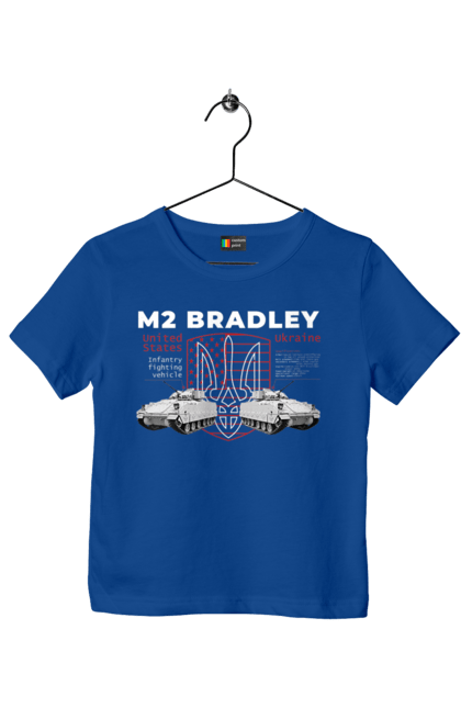 Футболка дитяча з принтом "M2 Bradley". F16, m2 bradley, nasams, zuzana, гаубиця, два герби, залужний, сюзанна. 2070702