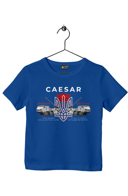 Футболка дитяча з принтом "Caesar". Caesar, himars, залужний, зброя. 2070702