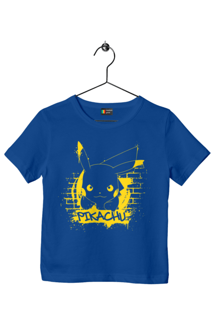 Children's t-shirt with prints Pikachu. Anime, game, manga, nintendo, pikachu, pokemon. 2070702