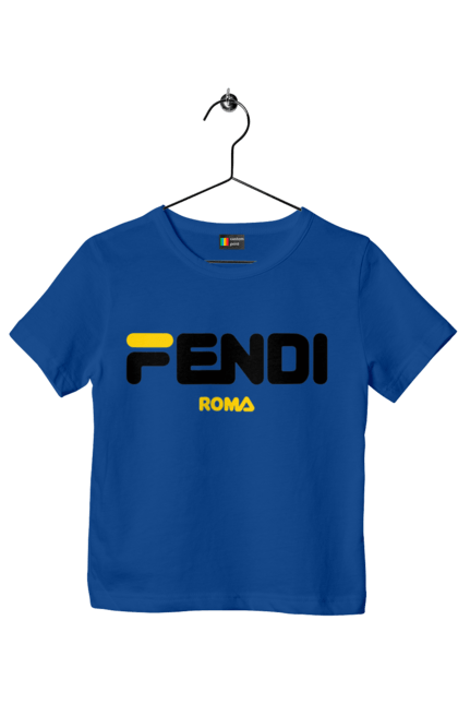 Футболка дитяча з принтом "Fendi". Fendi, lvmh, бренд, будинок моди, італія, люкс, мода, одяг, сумка, фенді. 2070702