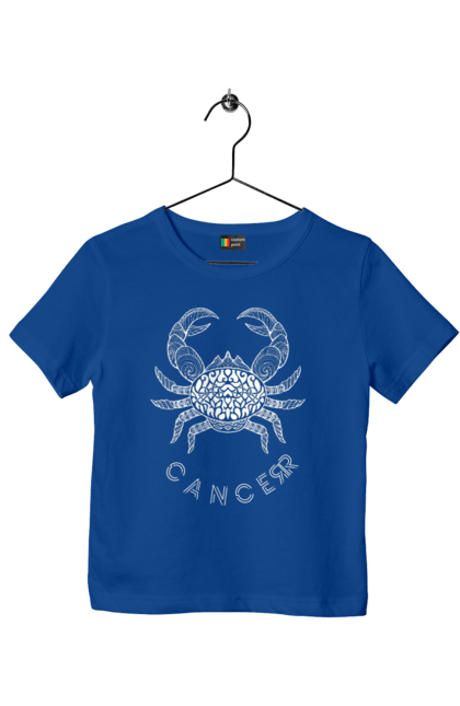 Children's t-shirt with prints Zodiac Cancer. Cancer, constellation, horoscope, sign, zodiac, zodiac sign. 2070702