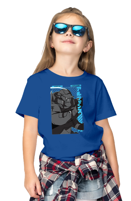 Children's t-shirt with prints Fullmetal Alchemist Al Elric. Adventures, al elric, alphonse, anime, comedy, fullmetal alchemist, manga, steampunk. 2070702