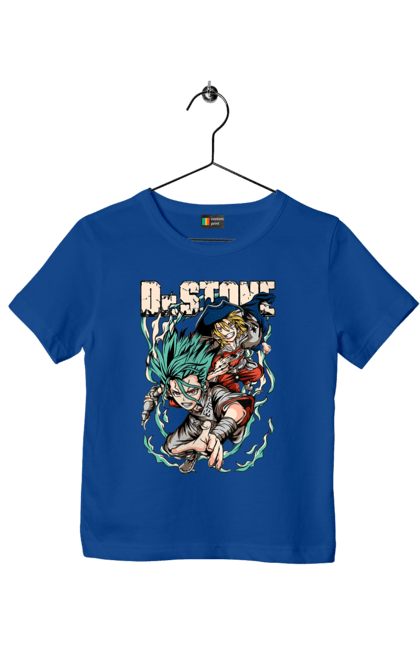 Children's t-shirt with prints Dr. Stone Senku and Ryuusui. Anime, dr. stone, ishigami, manga, ryuusui, ryuusui nanami, senku, senku ishigami. 2070702