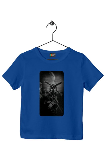 Футболка дитяча з принтом "Слава зсу". Гвинтівка, зброя, літак, перемога, солдат, україна. 2070702