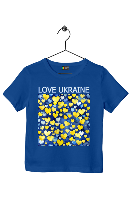 Футболка дитяча з принтом "Люблю Україну". Люблю україну, любов, серце, символи україни, україна, українська символіка. 2070702
