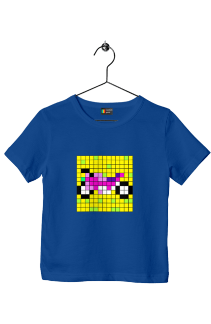 Children's t-shirt with prints Pixel Bike. Bike, bright, color, motorcycle, pixel. 2070702