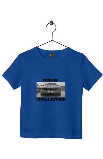 Футболка дитяча з принтом "Додж челенджер". Автомобіль, американська легенда, додж челенджер, культове авто, масл кар, потужний автомобіль. 2070702