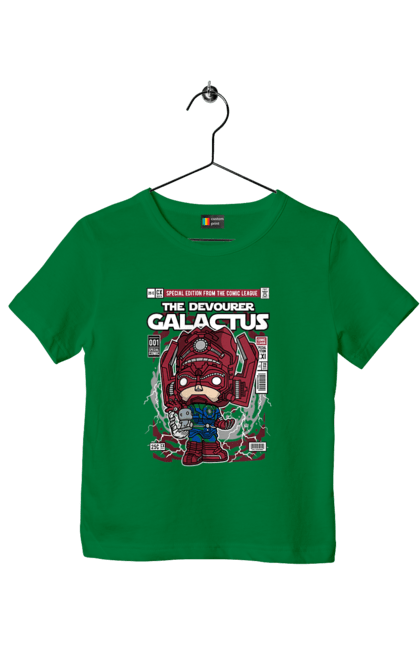 Футболка дитяча з принтом "Galactus". Галактус, дивуватися, комікси, простір. Funkotee