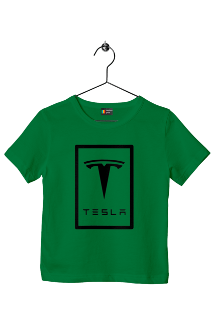 Футболка дитяча з принтом "Тесла". Tesla, илон маск, тесла. PrintMarket - інтернет-магазин одягу та аксесуарів з принтами плюс конструктор принтів - створи свій унікальний дизайн