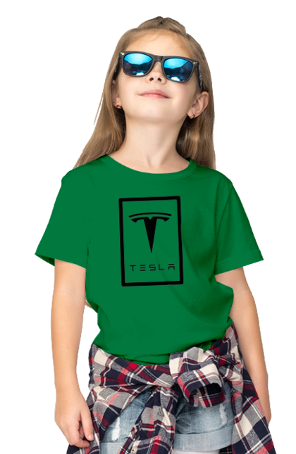 Футболка дитяча з принтом "Тесла". Tesla, илон маск, тесла. PrintMarket - інтернет-магазин одягу та аксесуарів з принтами плюс конструктор принтів - створи свій унікальний дизайн
