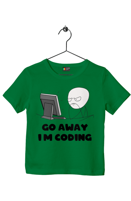 Футболка дитяча з принтом "Іди Я кодую". Айті, айтішник, для айтішника, для програміста, йди я кодую, майстер коду, подарунок айтішнику, подарунок програмісту, програміст, розробник. CustomPrint.market