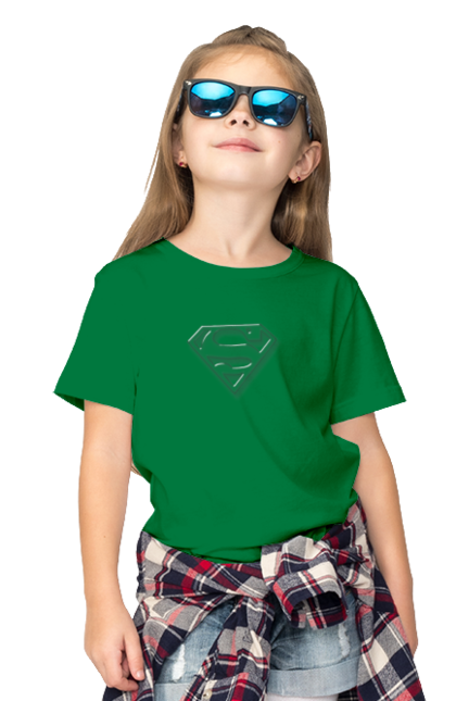 Футболка дитяча з принтом "Логотип супермена". Емблема, літера s, логотип, логотип супермена, мультфільм, супермен, фільм. CustomPrint.market