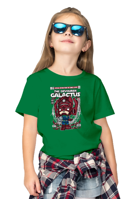 Футболка дитяча з принтом "Galactus". Галактус, дивуватися, комікси, простір. Funkotee