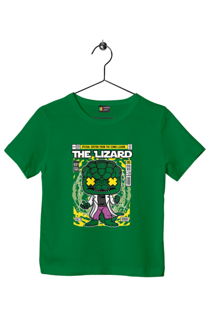Футболка дитяча з принтом "The Lizard". Дивуватися, комікси, людина, людина-павук, павук, ящірка. Funkotee