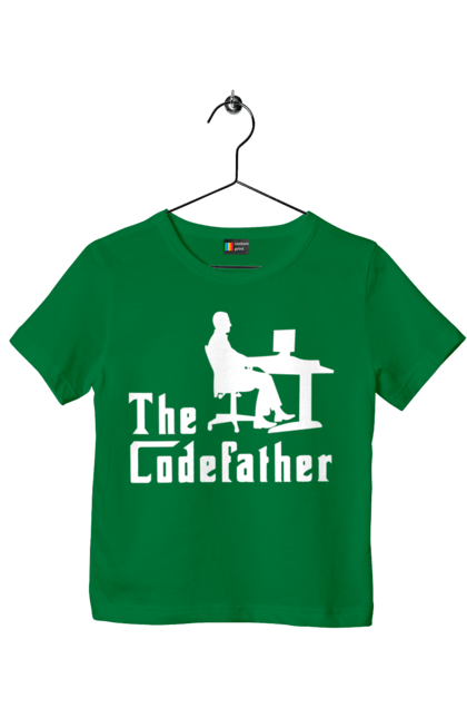 Футболка дитяча з принтом "Батько коду". Айті, айтішник, батько коду, для айтішника, для програміста, подарунок айтішнику, подарунок програмісту, програміст, розробник. CustomPrint.market
