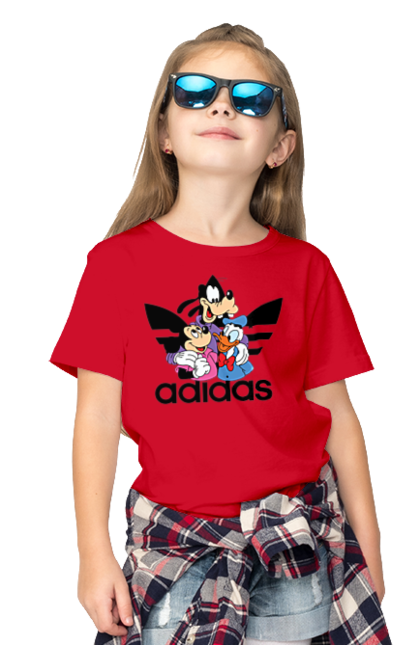 Футболка дитяча з принтом "Adidas Міккі Маус". Adidas, mickey mouse, адідас, дісней, міккі, міккі маус, мультфільм. 2070702