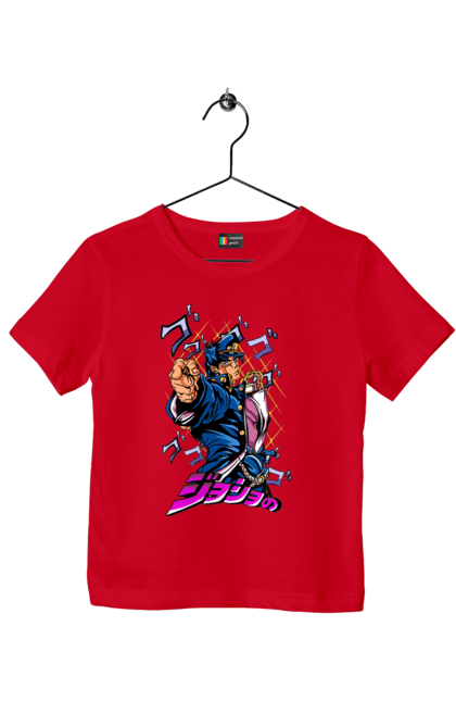 Children's t-shirt with prints JOJO Jotaro. Anime, jojo, jojo`s bizarre adventure, jojo’s bizarre adventure, jotaro, jotaro kujo, manga. 2070702