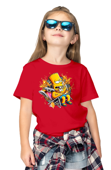 Children's t-shirt with prints Bart Simpson Versace. Bart, cartoon, serial, simpson, versace. 2070702