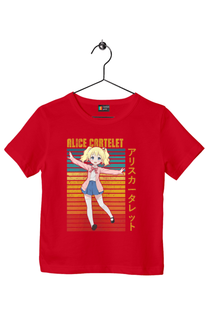 Children's t-shirt with prints Kiniro Mosaic Alice Cartelet. Alice, alice cartelet, anime, gold mosaic, kiniro mosaic, kinmoza, manga. 2070702