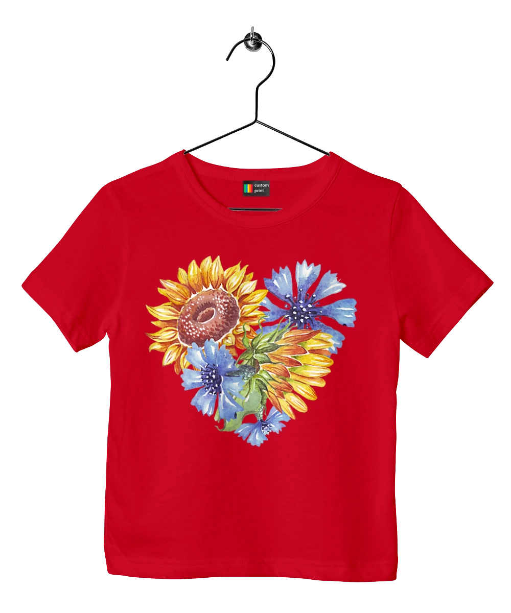 The heart is sunflowers and violets