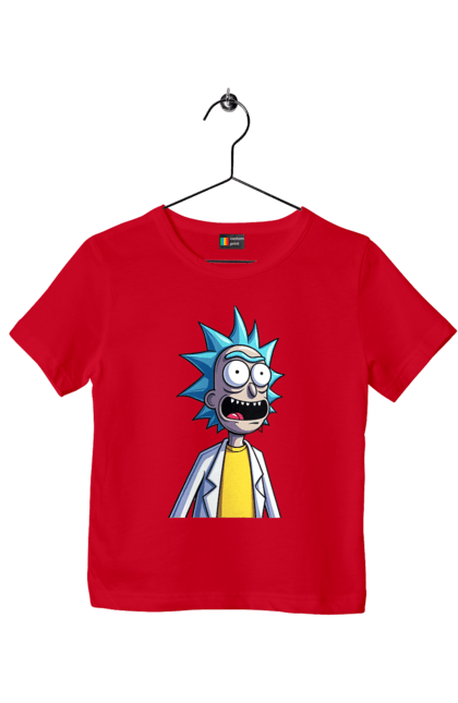 Футболка дитяча з принтом "Рік та Морті". Rick and morty, мультфільм, наукова фантастика, пригоди, рік, рік і морті, трагікомедія, чорний гумор. 2070702