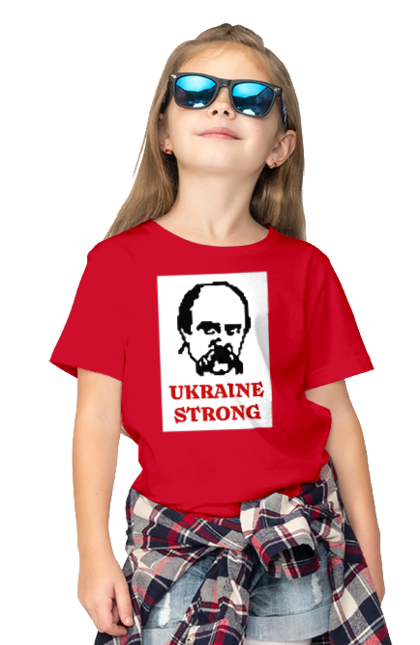 Футболка дитяча з принтом "Тарас Шевченко". Бавовна, бавовнятко, війна, герб, доброго вечора, зсу, прапор україни, русский военный корабль, тарас шевченко, україна. 2070702