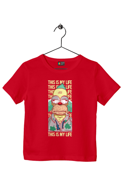 Children's t-shirt with prints THIS IS MY LIFE KRUSTY plus. Clown, krusty, krusty the clown, simpsons. 2070702