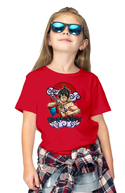 Children's t-shirt with prints One Piece Luffy. Anime, luffy, manga, monkey de luffy, one piece, pirates. 2070702