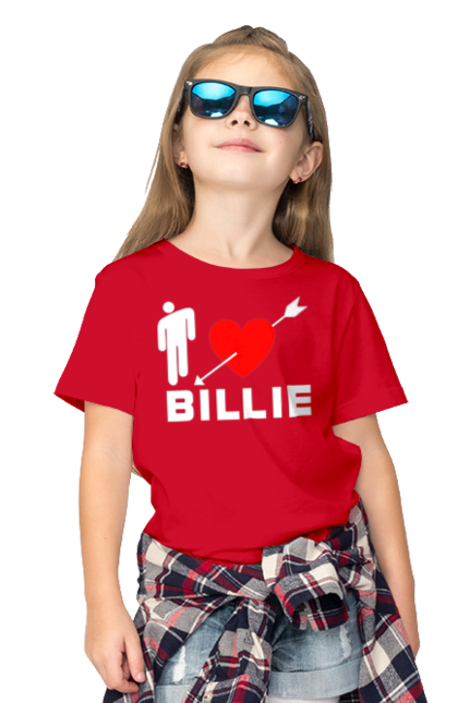 Футболка дитяча з принтом "Біллі Айліш". Біллі айліш, логотип біллі айліш, принт біллі айліш, співачка біллі айліш. 2070702