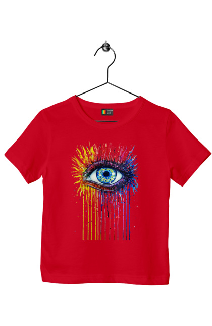 Футболка дитяча з принтом "Барвисто Тече Око". Очей, фарби. 2070702