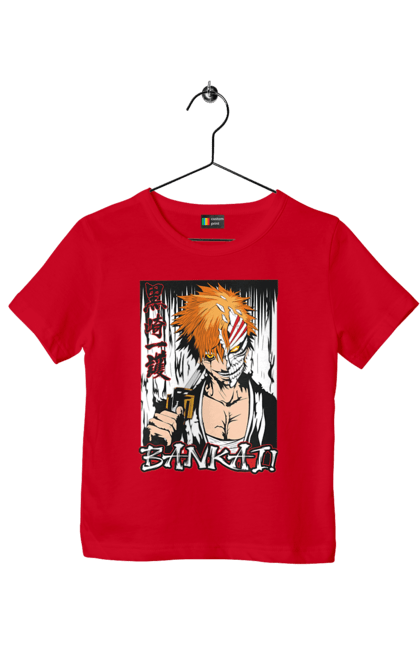 Футболка детская с принтом Блич Ичиго Куросаки. Anime, bleach, ichigo kurosaki, manga, аниме, блич, ичиго, ичиго куросаки, манга. 2070702