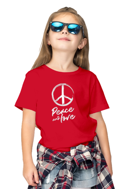 Футболка дитяча з принтом "Пацифік. Мир і любов". Братство, дружба, знак, любов, мир, народ, пацифік, символ, ситмвол світу, співробітництво. KRUTO.  Магазин популярних футболок