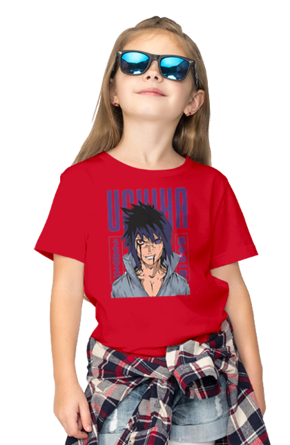 Children's t-shirt with prints Naruto Sasuke Uchiha. Anime, manga, naruto, sasuke, sasuke uchiha, team 7, team number 7, uchiha. 2070702