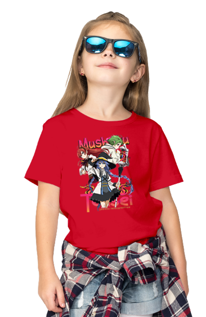 Children's t-shirt with prints Mushoku Tensei. Anime, eris, jobless reincarnation, mushoku tensei, roxy, sylphiette. 2070702