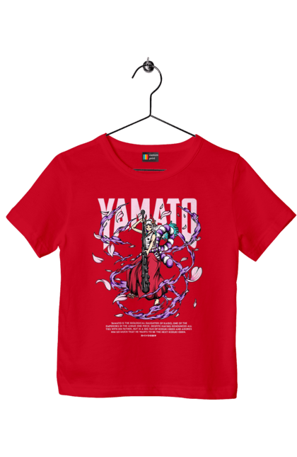 Children's t-shirt with prints One Piece Yamato. Anime, manga, one piece, pirates, straw hat pirates, yamato. 2070702