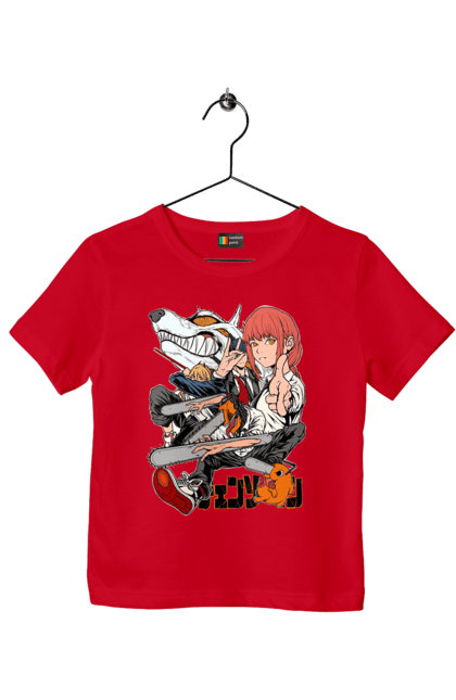 Children's t-shirt with prints Chainsaw Man. Anime, chainsaw man, demon, denji, manga, pochita, shonen. 2070702