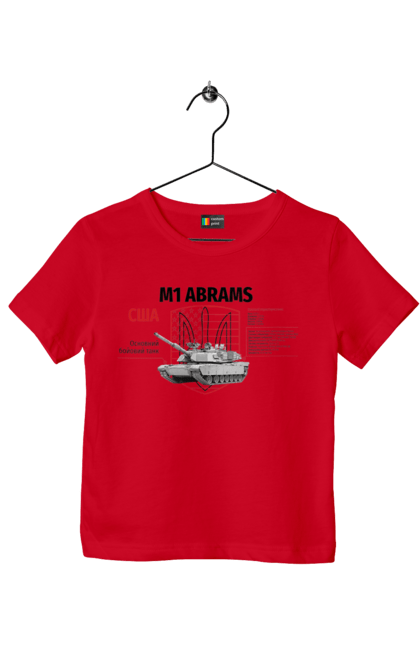 Футболка детская с принтом M1 Abrams. Abrams, m1 abrams, залужный, оружие, танк. 2070702