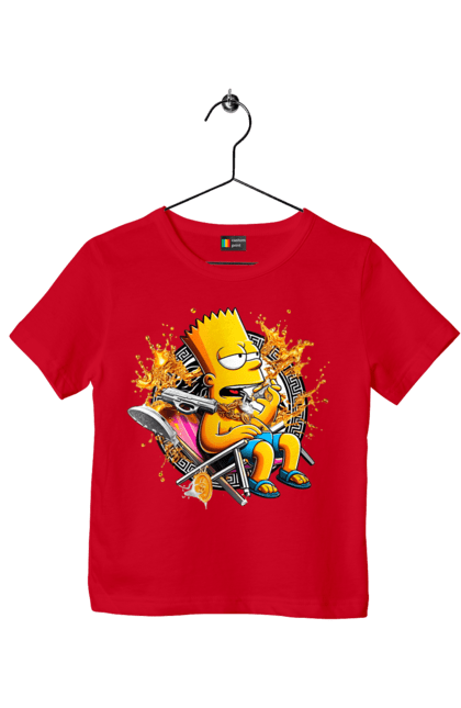 Children's t-shirt with prints Bart Simpson Versace. Bart, cartoon, serial, simpson, versace. 2070702