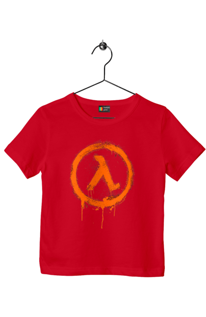 Children's t-shirt with prints Half Life. Computer game, game, gamer, half life, mission, network game, now, passed, playstation, plot, rubilovo, sierra studios, stage. 2070702