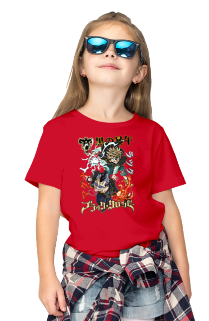 Children's t-shirt with prints Black Clover Magna Swing and Luck Voltia. Anime, black clover, luck voltia, magna swing, manga, wizard king. 2070702