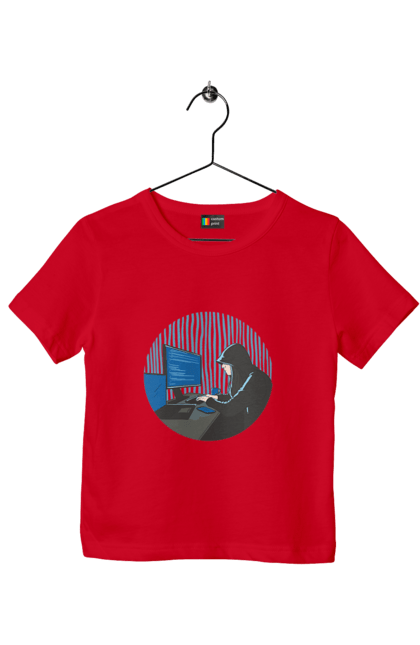 Футболка дитяча з принтом "Хакер". Бінарний, гік, програміст, хакер. 2070702